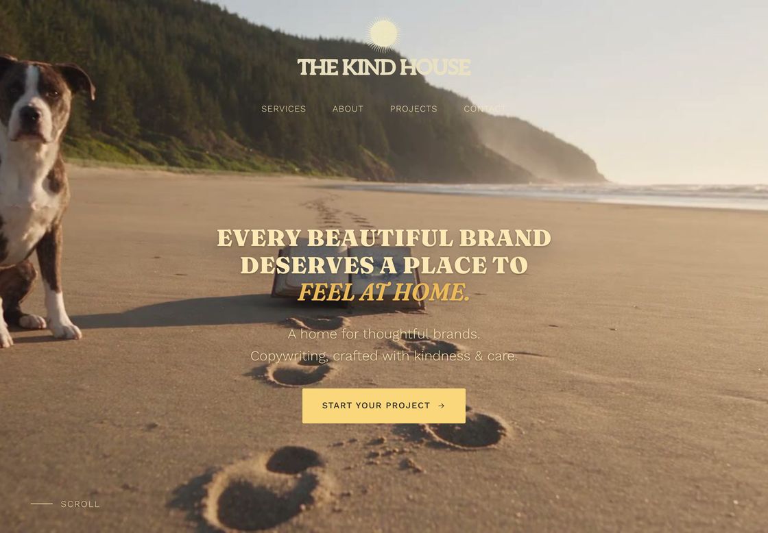 The Kind House website homepage
